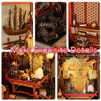 CCCDF Book Nook Kit, 3D Wooden Puzzle for Teens and Adults, DIY Miniature Dollhouse Booknook Kit Bookend Bookshelf Insert Decor with LED Light (The Emperor’s Study) - style: The Emperor’s Study