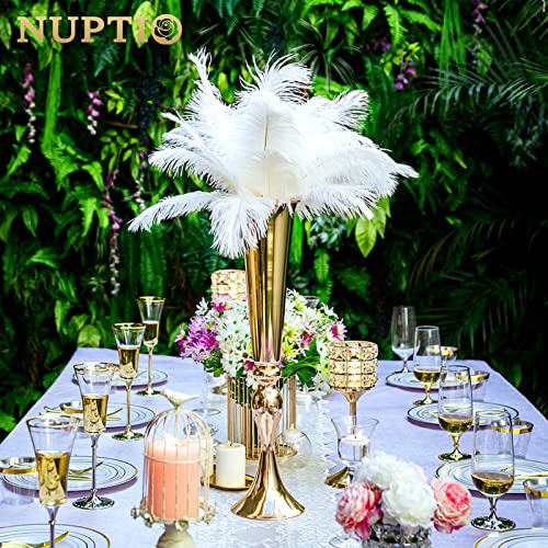 NUPTIO Gold Tall Centerpiece Table: 21.9" Trumpet Vases for Wedding Metal Flower Stand for Party Decorations Set of 6 - size: 6 Pcs