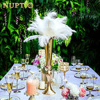 NUPTIO Gold Tall Centerpiece Table: 21.9" Trumpet Vases for Wedding Metal Flower Stand for Party Decorations Set of 6 - size: 6 Pcs