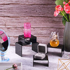 Chuangdi 2 Sets Acrylic Display Risers, Product Stand, Jewelry Display Riser Shelf Showcase Fixtures for Dessert Cupcake Candy Figure Treat Action Showcase(Black,Small Set) - color: Black, size: Small Set