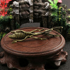 Solid Copper Brass Mantis Small Ornament, Antique Copper Micro Sculpture Tea Pet with Exquisite Details, 1pc