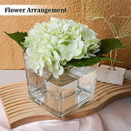 Set of 6 Square Glass Vases 5" x5" x 5", Clear Flower Vases for Centerpieces, Candle Holder for Wedding Party Events, Home Décor - size: 5inch