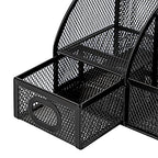 Amazon Basics Pen Holder and Desk Organizer, Office Supplies Storage Caddy, 9.1" x 5.9" x 5.5", Black - style: Pen Holder Organizer