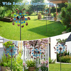 Wind Spinner Outdoor, Wind Sculpture Spinner with Metal Stake, Yard Art Decor for Patio, Lawn & Garden 13 * 57 inches - size: 13‘’Blue Copper