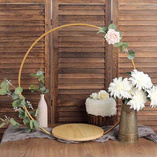 Tableclothsfactory Round Wedding Arch Cake Stand, Metal Floral Centerpieces Display - 33"