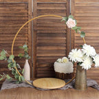 Tableclothsfactory Round Wedding Arch Cake Stand, Metal Floral Centerpieces Display - 33"