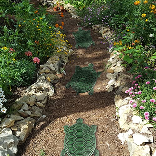MDLUU Cast Iron Stepping Stone, Turtle Stepping Stone, Decorative Tortoise Flagstone for Lawn, Yard, Garden Walkway - size: Turtle(12.9" x 8.6")Green