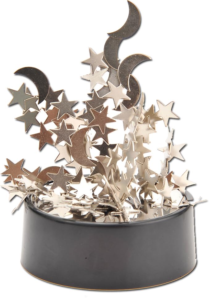 PowerTRC Magnetic Desktop Sculpture (Moons and Stars) | Mini Magnetic Art Decoration for Desktop | Fun Stress Relief Office Gift - style: Minimalist