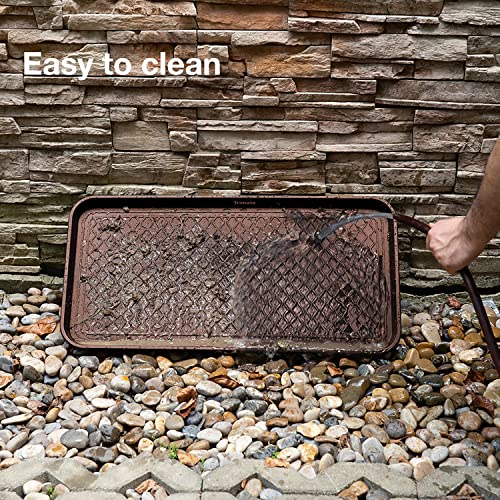 All Weather Boot Tray, Extra Large Size Water Resistant Plastic, Multi-Purpose for Shoes, Pet Feeding Trays, Mudroom Entryway, Garage, Indoor or Outdoor – Extra Large, 40”x20”(Brown) - style: Brown
