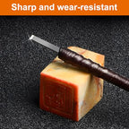 BAIQI Tungsten Steel 8 Pcs Hand Carve Tool Kit for Enthusiast to Engrave Soft Limestone and SlateStone Alabaster Wood Soap Stone Seal Sculpture DIY Craft (10 PCS Carve Tool Set)