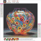 5D DIY Diamond Painting Kits,Round Vase Drill Diamond Art Kits for Adults Beginner, Perfect for Home Wall Decor and Gift - style: Art Deco