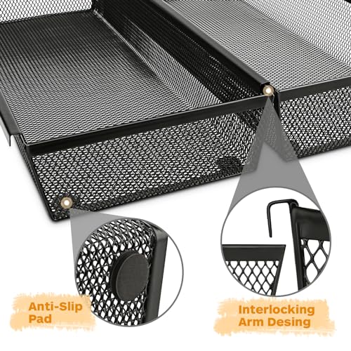 Smgmg Silverware Drawer Organizer, Silverware Organizer for Drawer, 2 Pack 14.7" X 6.1" X 2" Utensil Organizer for Kitchen Drawers, Kitchen Drawer Organizer for Large Utensils with Interlocking Arm - color: Black, size: 14.7 * 6.1 * 2 Inches