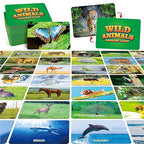 Hebayy Wild Animal Matching Game, 80 PCS Realistic Animal Memory Matching Cards for Toddlers 40 Pairs Real Animal Memory Cards Educational Toys for Preschool Boys & Girls 4 5 6 Years Old - style: Animal