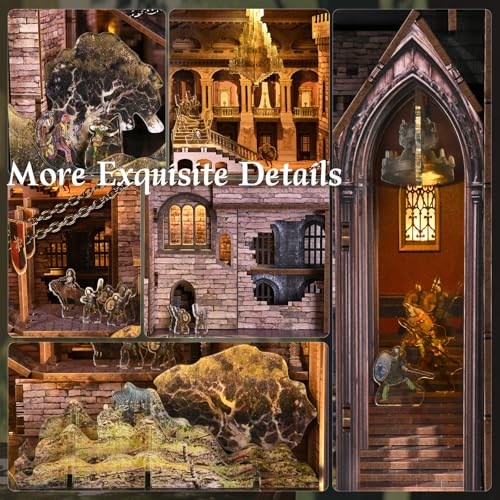 CCCDF Book Nook Kit - DIY Miniature Dollhouse Kit, Dollhouse Booknook Tiny House Bookshelf Decor 3D Wooden Puzzle, Gifts for Family, Friends (Robin Hood - The Castle's Escape) - style: Robin Hood - The Castle's Escape
