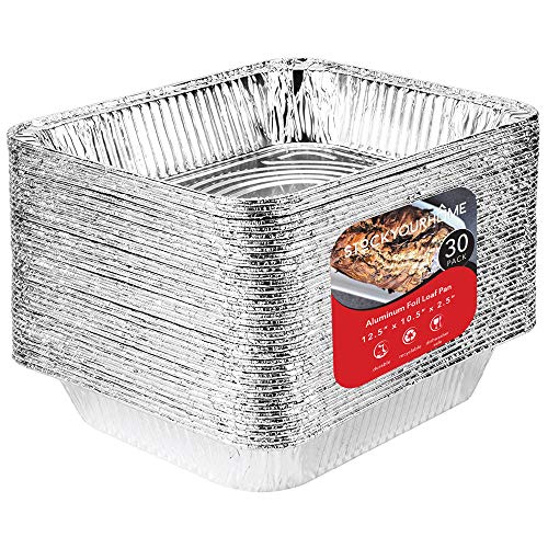 Aluminum Pans 9x13 Disposable Foil Pans (30 Pack) - Half Size Steam Table Deep Trays - Tin Foil Pans Great for Cooking, Heating, Storing, Prepping Food, Stock Your Home - size: 30 Pack