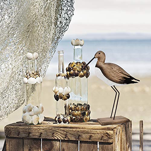 Rustic Wood Crane Tabletop Nautical Decor, Beach Themed Coastal Decoration for Home Mediterranean Style (S) - size: Small
