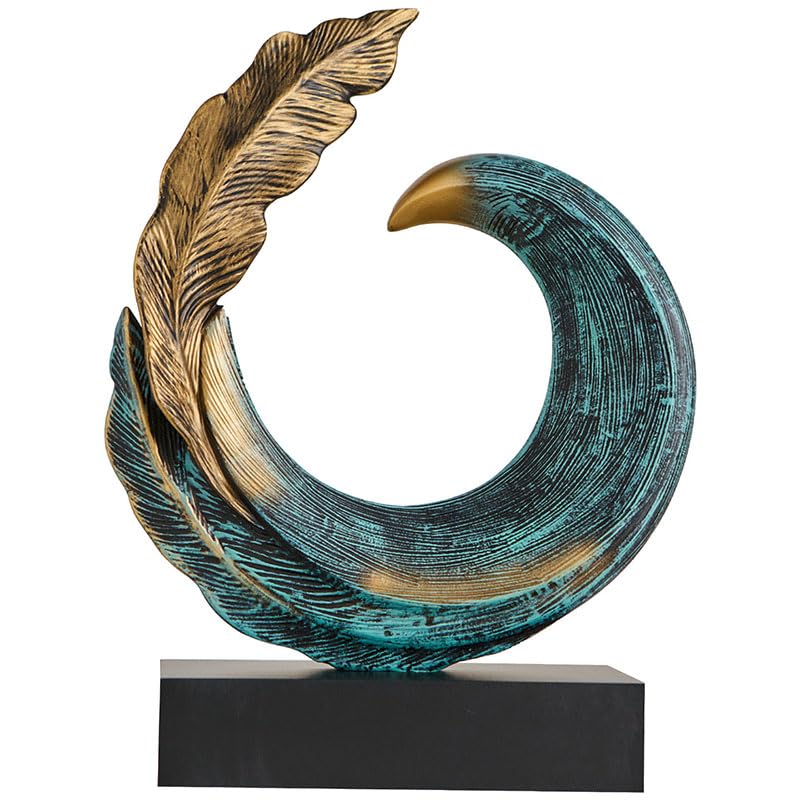 Abstract Art Sculpture, Resin Gold Decorative Statue, Modern Blue Ornaments for Living Room, Decorativas Modernas for Coffee Table/Entryway/Office Collectibles (Blue) - color: Blue
