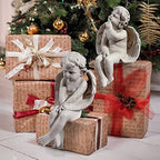 Design Toscano JE101261 Angel of Meditation Shelf Sitting Statue, 13 Inch, Polyresin, Antique Stone