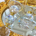 Glass Candle Holders Set of 3,Gold Pillar Candlestick,Crystal Candle Holder for Table Centerpiece Wedding Home Decor