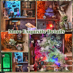 CCCDF Book Nook Kit, DIY Miniature Dollhouse Booknook Kit, 3D Wooden Puzzle for Teens and Adults, Bookend Bookshelf Insert Decor with LED Light (Potion-Making Edition) - style: Potion-Making Edition
