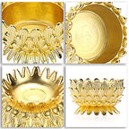 OwnMy 6 PCS Metal Lotus Ghee Oil Lamp Holder Gold Lotus Tea Light Candle Holders Set, Altar Diya Butter Lamp Holders Candle Centerpieces for Diwali Puja Pooja Decoration