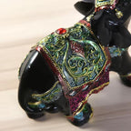 Luxury Elephant Sculpture, Resin Ornament for Wealth & Luck, 1 Pc