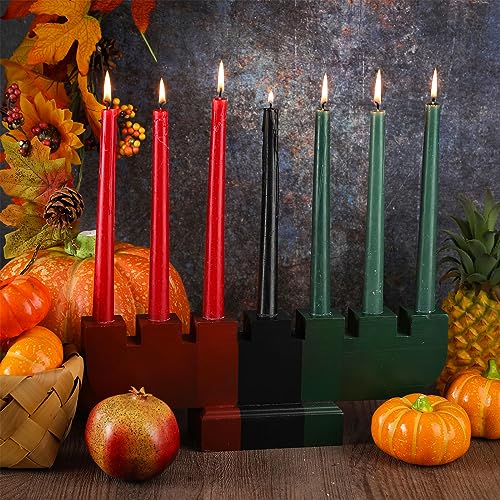 Sliner Kwanzaa Kinara Wooden Candle Holder Handmade Wood Tapers Candles Holders Africa Table Ceterpiece Taper Candlesticks Holders for Home Celebration Kwanzaa Party Decor(Mixed Color) - color: Mixed Color