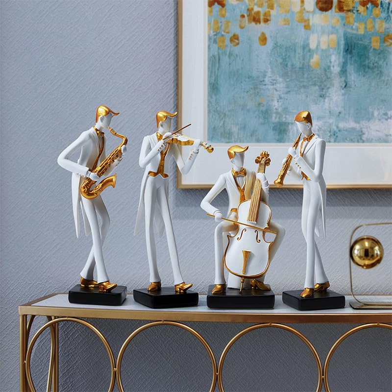 HAUCOZE Music Decor Musician Statue Cello Sculpture Figurine Music Lovers Gift for Studio Living Room Office 10 Inch