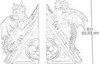 Bellaa Gothic Dragon Stone Finish Medieval Bookends - color: Z Black