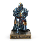 King's Guard Leader Cloak Warrior Knight Pen Holder Mobile Phone Stand, Ornament Knight Statue, Pen Stand Paperweight for Office and Home (Blue) - color: Blue