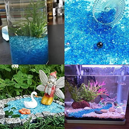 2lb Crushed Blue Glass Chips, Resin Art Decorative DIY Blue Broken Glass 3-6mm - color: Blue