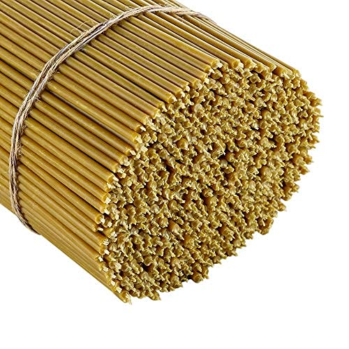 Danilovo Pure Beeswax Candles - Honey-Scented, Decorative Thin Taper Candles - Ideal for Birthday Decoration or Church Prayers - Drip Free, Tall & Smokeless Pack of 50 pcs, 6.5 x 0.22 inch - size: 6.5 in