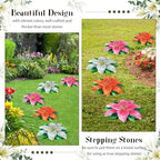 Cinnvoice 3 Pack Garden Stepping Stone Outdoor, Decorative Dimensional Resin Stepping Stones for Patio Pathway Landscaping Walkway Sculpture Yard Backyard Lawn(Lily,10 Inches) - size: 10 Inches, style: Lily