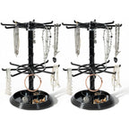 2pcs black 2 Tier Rotating Jewelry Display Stand, Necklace Holder, Jewelry Tree Stand, DIY Organizer for Bracelets, Necklaces, Earrings, Rings, Watches (2 pcs black) - color: 2 pcs black