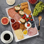 3 Pack, 16" x 11" Large White Serving Trays Set - Reusable Plastic Serving Platters for Cookie, Appetizer, Charcuterie, Snack, Dessert, Party Food Display - Stackable Kitchen CounterTop Tray, BPA Free - size: 3 Pack - 16" x 11"