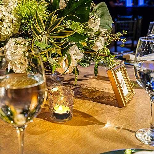 VOHO 24pcs Christmas Candle Holder for Votive Candles & Tea Lights Candles, Clear Votive Candle Holders Star Embossed Glass Decorative for Holiday Dining Table Centerpiece - color: Clear Stars