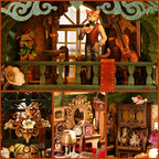 Book Nook Kit, Book Nook Kits for Adults DIY Booknook Model Build, DIY 3D Wooden Puzzle Bookend Booknook Bookshelf Insert Miniature Dollhouse Kit for Home Decoration - style: Cat Affairs Bureau