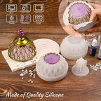 Actvty Jar Resin Mold, Jar Silicone Molds with Lid, Large Resin Jar Mold with 100 Pieces Rhinestones for DIY Trinket Storage, Jewelry Container, Candle Jars, Craft Gifts - color: Rhinestones Jar Mold