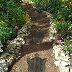 MDLUU Turtle Stepping Stone, Cast Iron Flagstone, Decorative Tortoise Stepping Stone for Garden Walkway, Flower Bed (Bronze) - size: Turtle(12.9" x 8.6")Bronze