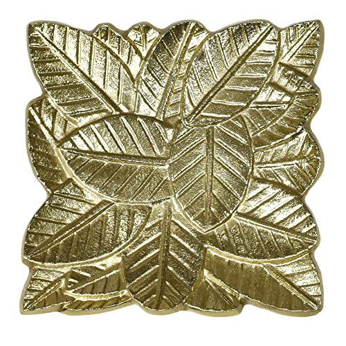 BBH Home's Handmade Gold Novelty Shaped Aluminium Tray 6.88 x 6.88 x 0.78 AMBBVK043AB2020 - color: Gold
