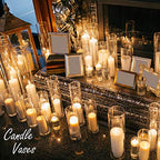 CYS EXCEL Cylinder Clear Glass Vase (H:40" D:6") | Multiple Size Choices Glass Flower Vase Centerpieces | Hurricane Floating Candle Holder Vase, (GCY122/40) - size: H-40" D-6"