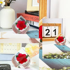 Real Rose Specimen in Heart-Shaped Clear Resin - Preserved Natural Rose Flower, Romantic Keepsake, Unique Home Decor (2.68" x 1.5" x 1.3") - color: Heart-shaped Rose (2.68" X 1.5" X 1.3")
