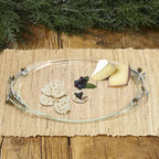 Fitz and Floyd Nature's Greeting Glass Serve Decorative Tray, 14 x 9.75 x 1.25 Inch