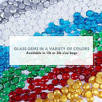 Galashield Flat Glass Marbles for Vases Blue Glass Gems Beads Pebbles Vase Filler (1 LB, Approx. 105 PCS) - color: Blue, size: 1 LB