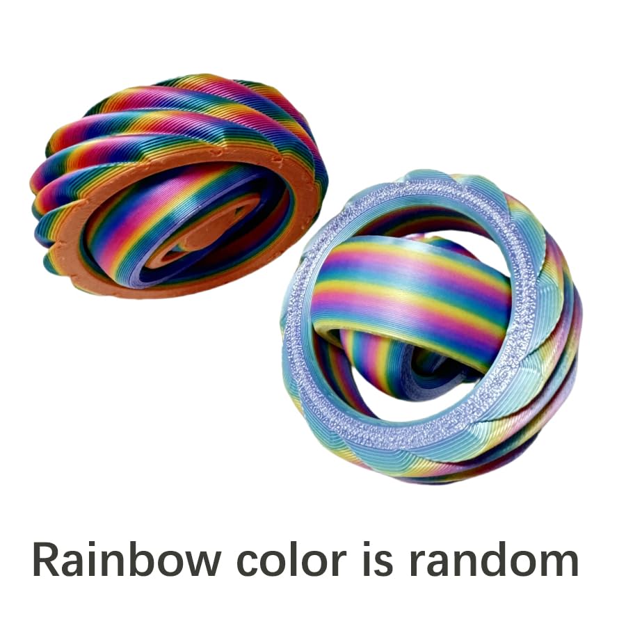 3D Rotating Gyroscope Sculpture - Sculpted Desktop Decor, Personalized Home Office Gifts for Men and Women (Fathers, Husbands, Boyfriends) - color: Multicolour