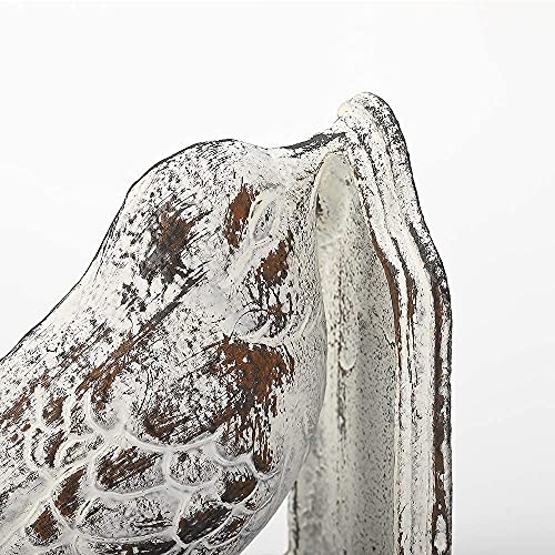 Jemeni Bird Book Ends for Shelves, Cast Iron Birds Book Ends for Shelves, Cute Bookends Decorative, Heavy Duty and Unique Decorative for Heavy Books, White Finish