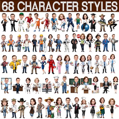 Personalized Figurine Custom Cartoon Portrait Sculpture from Photo, Desktop Decor Plaque with Profession Design, Unique Gift for Birthday Christmas Anniversary