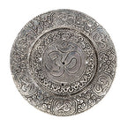 Hosley Tibetan Style Aluminum Incense Sticks Burner for Aromatherapy and Home Ambiance Aged Silver Finish 4.5" Diameter - color: Silver