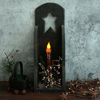 CVHOMEDECO. Real Wax Hand Dipped Battery Operated LED Timer Taper Candles Country Primitive Flameless Lights Décor, 6-3/4 Inch, Coffee, 2 PCS in a Package - color: Coffee 2 Pcs