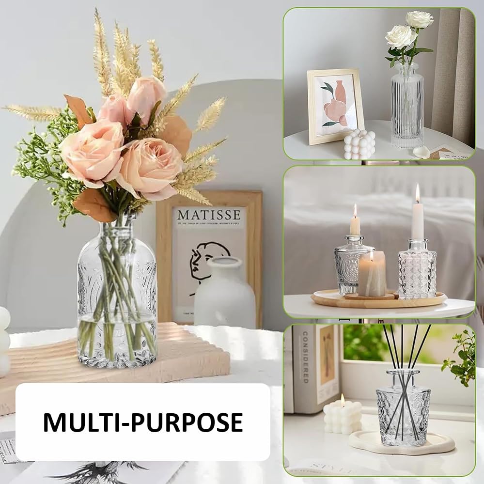16 Pack Glass Bud Vase Set, Small Flower Vase Set Bud Vases for Wedding Centerpiece Table Decor, Vintage Small Vases for Room Home Dining Party Table Center Decor (Clear Set, 16 Pack) - color: Clear Set, size: 16 Pack
